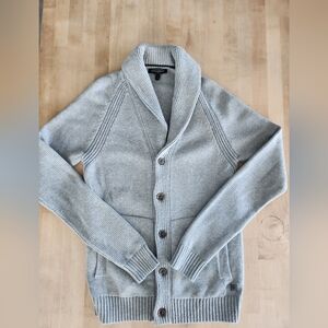 Banana Republic Light Grey Cardigan Cozy Knit Sweater